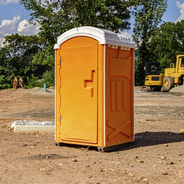 how often are the portable restrooms cleaned and serviced during a rental period in Pilot Illinois